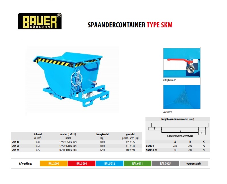 Spaandercontainer SKM 75 RAL 3000 | DKMTools - DKM Tools