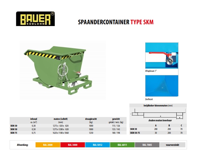 Spaandercontainer SKM 30 RAL 6011
