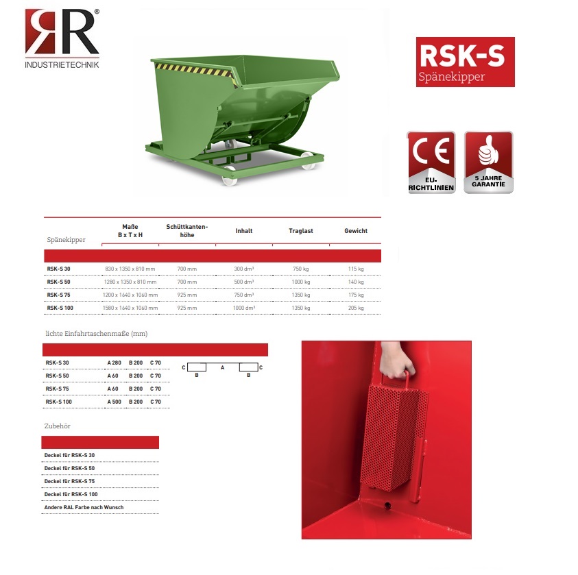 Spaandercontainer RSK-S 30 RAL 6011