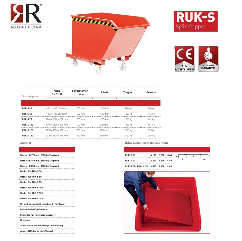 Spaandercontainer RUK-S 100 RAL 5018 | DKMTools - DKM Tools