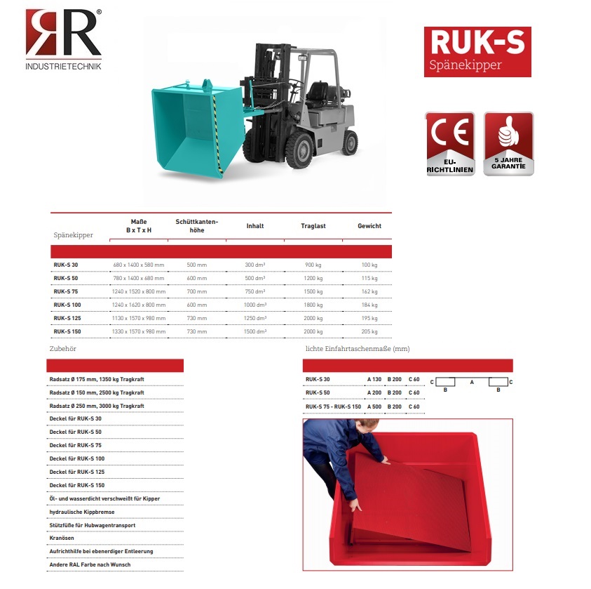 Spaandercontainer RUK-S 30 RAL 3000 | DKMTools - DKM Tools