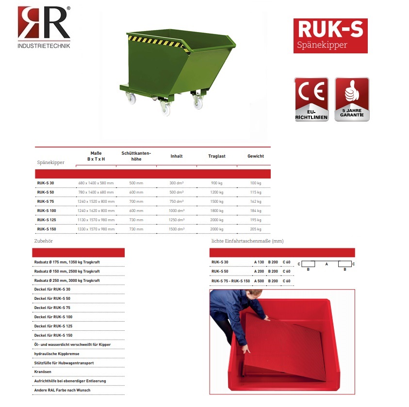 Spaandercontainer RUK-S 30 RAL 6011