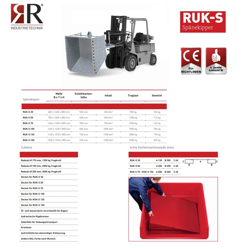 Spaandercontainer RUK-S 30 verzinkt