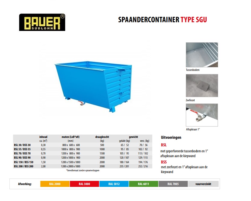 Spaander-Stapelkieper BSL 150 RAL 5012