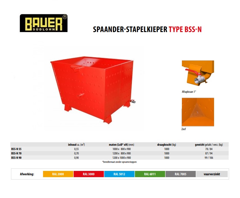 Spaander-Stapelkieper BSS-N 70 RAL 3000