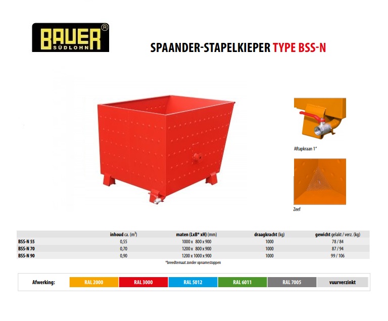 Spaander-Stapelkieper BSS-N 90 RAL 3000