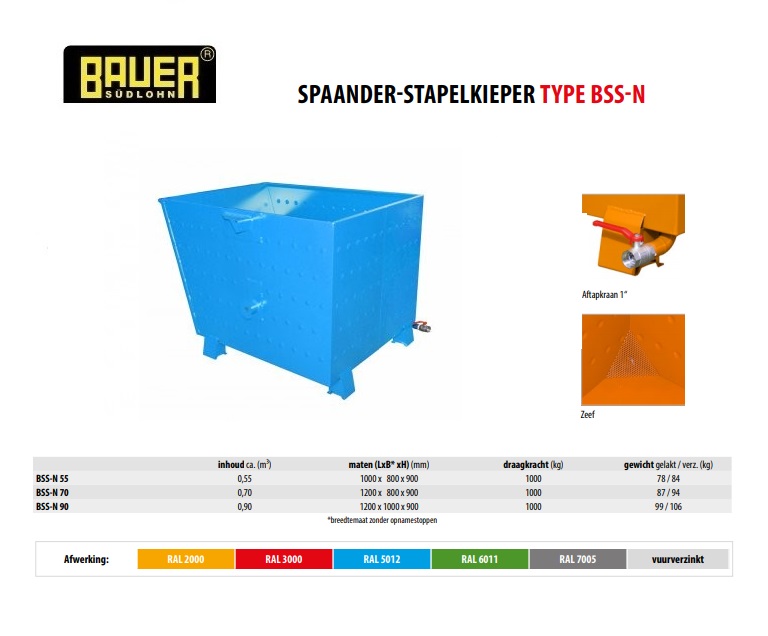 Spaander-Stapelkieper BSS-N 70 RAL 5012