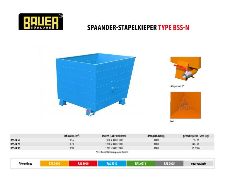 Spaander-Stapelkieper BSS-N 90 RAL 5012