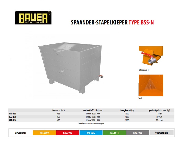 Spaander-Stapelkieper BSS-N 70 RAL 7005