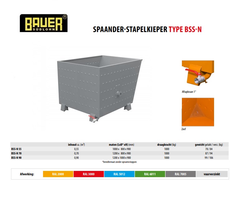 Spaander-Stapelkieper BSS-N 90 RAL 7005