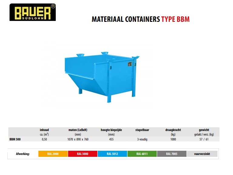 Materiaal-container BBM 500 RAL 6011 | DKMTools - DKM Tools