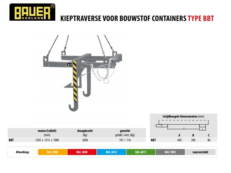 Kieptraverse BBT RAL 7005