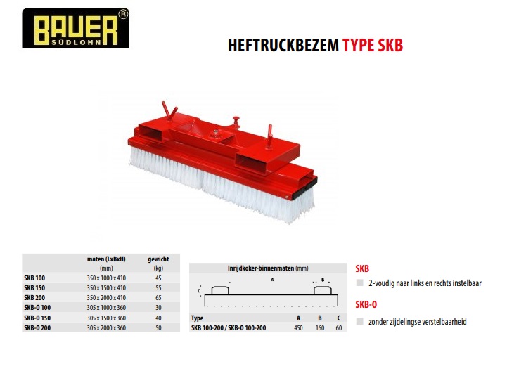 Heftruckbezem SKB 100 RAL 3000