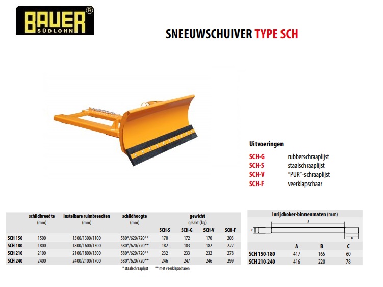 Sneeuwschuiver SCH-G 150 RAL 2000