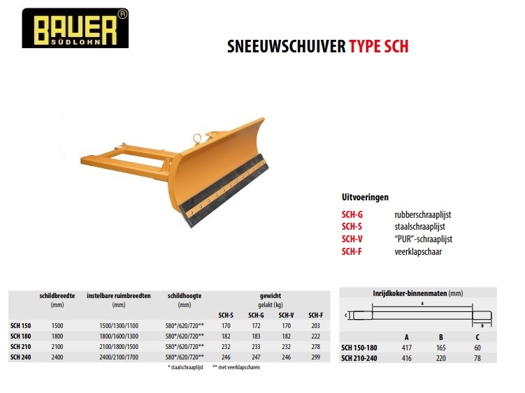 Sneeuwschuiver SCH-G 150 RAL 2000 | DKMTools - DKM Tools