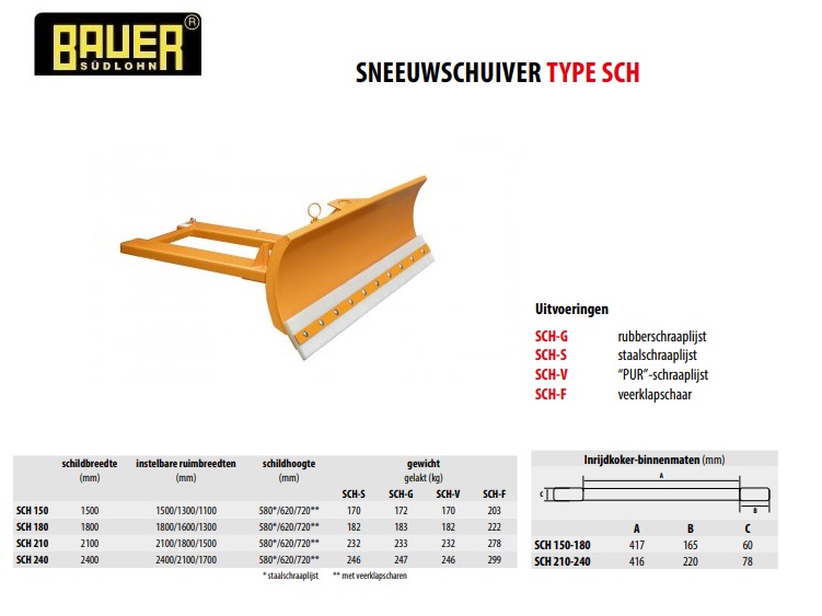 Sneeuwschuiver SCH-V 150 RAL 2000