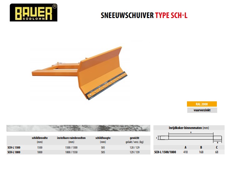 Sneeuwschuiver SCH-L 1800 RAL 2000 | DKMTools - DKM Tools