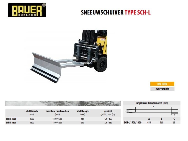 Sneeuwschuiver SCH-L 1500 Verzinkt