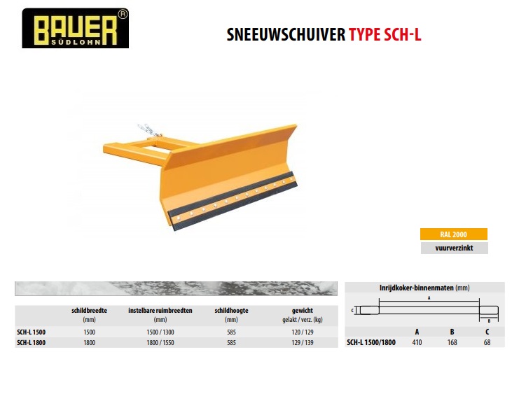 Sneeuwschuiver SCH-L 1500 RAL 2000 | DKMTools - DKM Tools