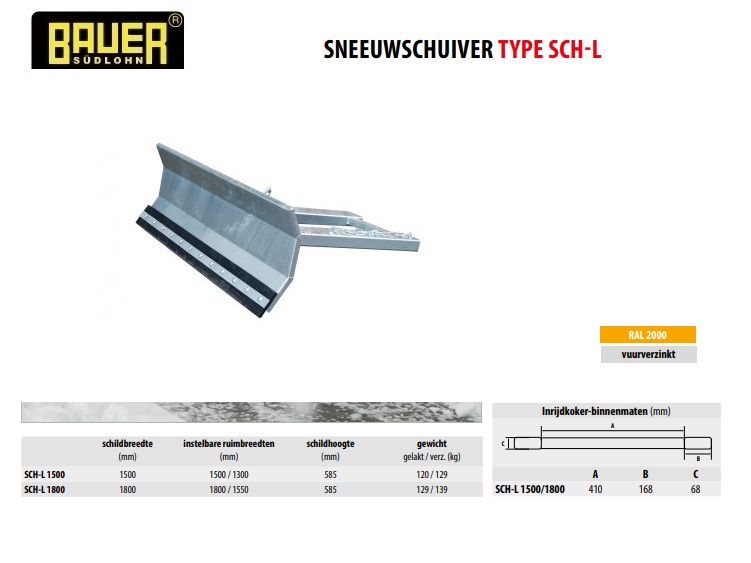 Sneeuwschuiver SCH-L 1500 RAL 2000 | DKMTools - DKM Tools