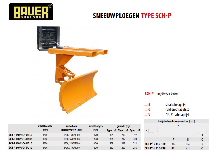 Sneeuwploeg SCH-P-S 150 RAL 2000