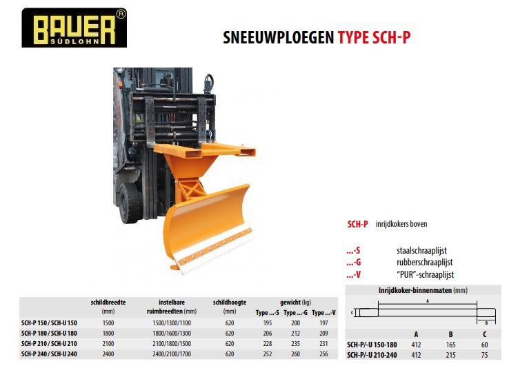 Sneeuwploeg SCH-P-V 150 RAL 2000