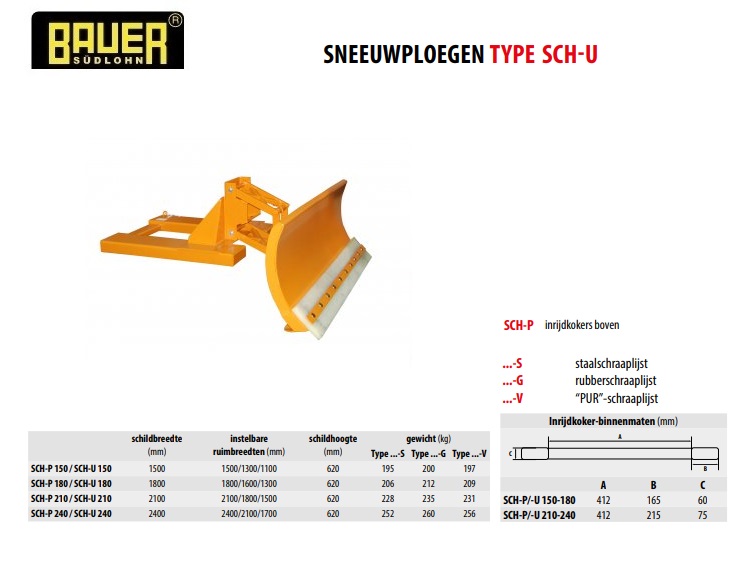 Sneeuwploeg SCH-U-V 150 RAL 2000