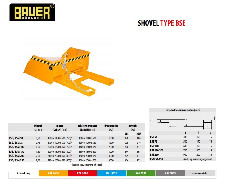 Shovel BSE 50 RAL 2000