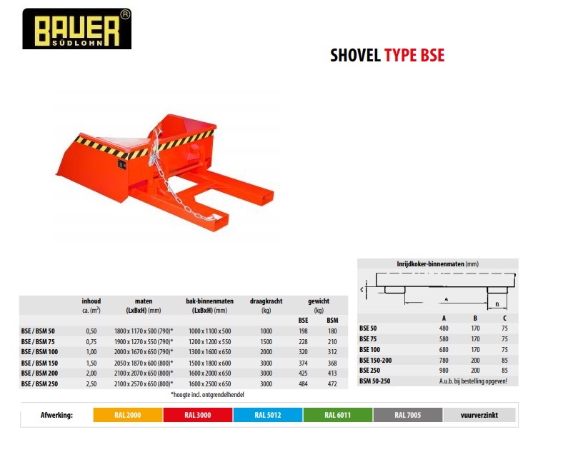 Shovel BSE 50 RAL 3000