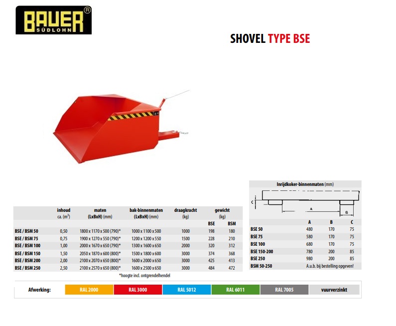 Shovel BSE 100 RAL 3000