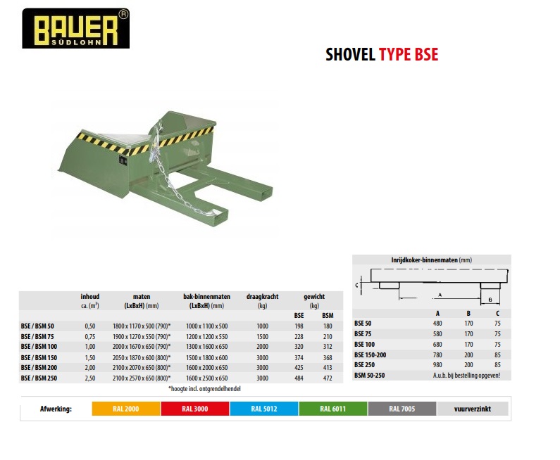 Shovel BSE 50 RAL 6011