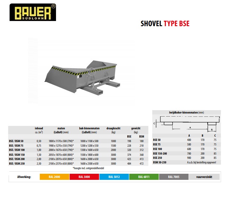 Shovel BSE 200 RAL 7005