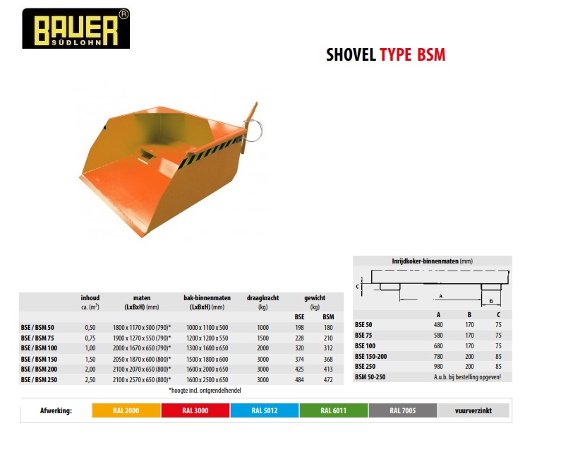 Shovel BSM 50 RAL 2000