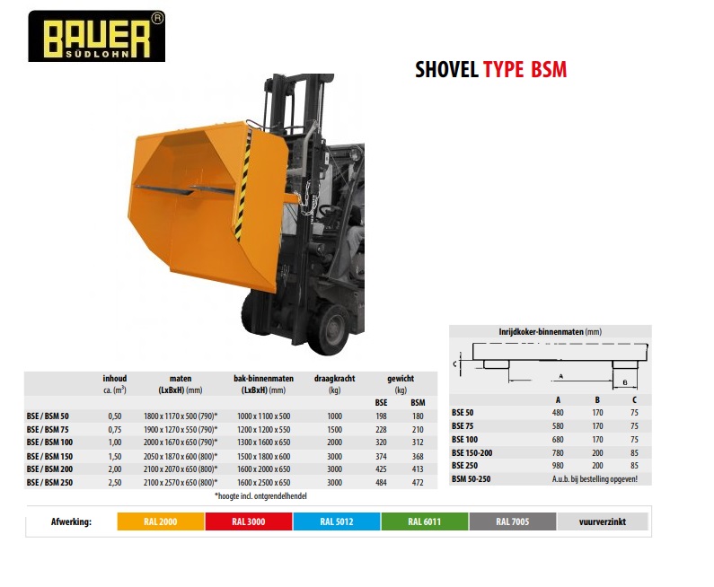 Shovel BSM 100 RAL 2000