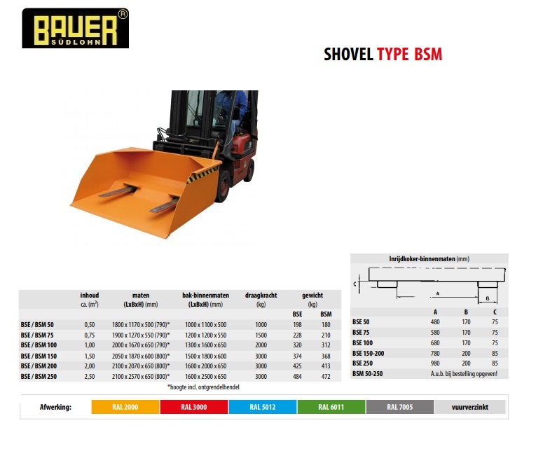 Shovel BSM 200 RAL 2000