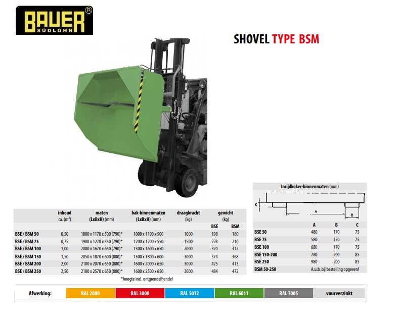 Shovel BSM 100 RAL 6011