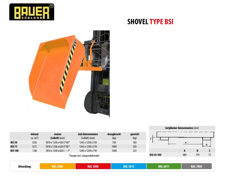 Shovel BSI 50 RAL 2000