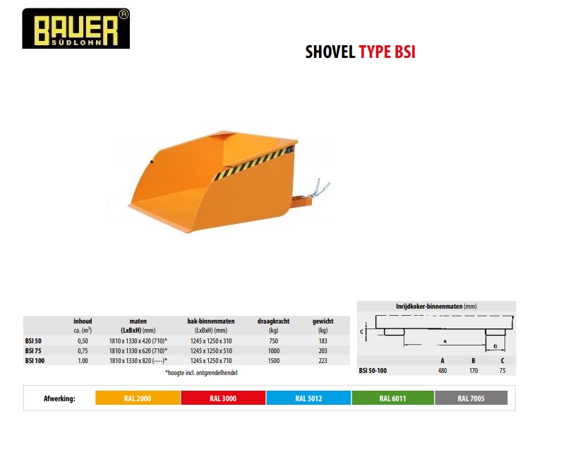 Shovel BSI 100 RAL 2000