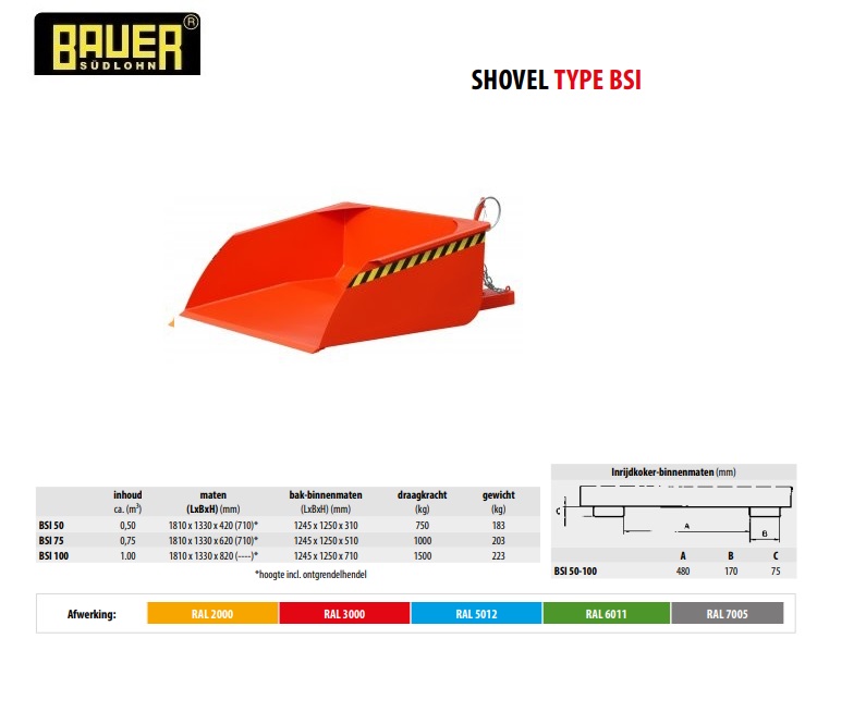 Shovel BSI 75 RAL 3000