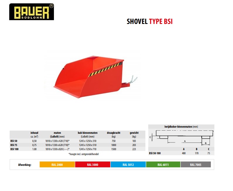 Shovel BSI 100 RAL 3000