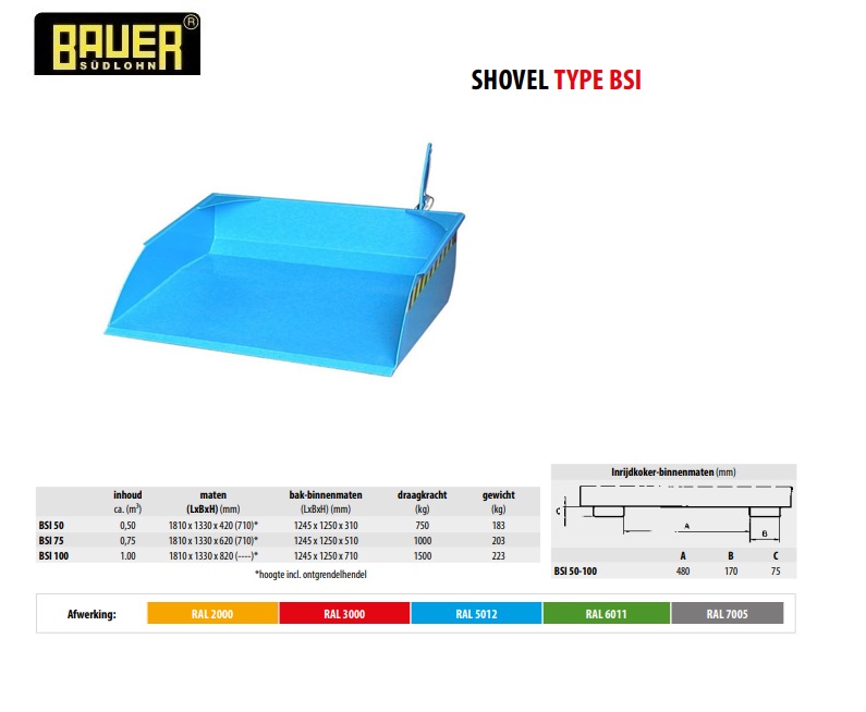 Shovel BSI 50 RAL 5012