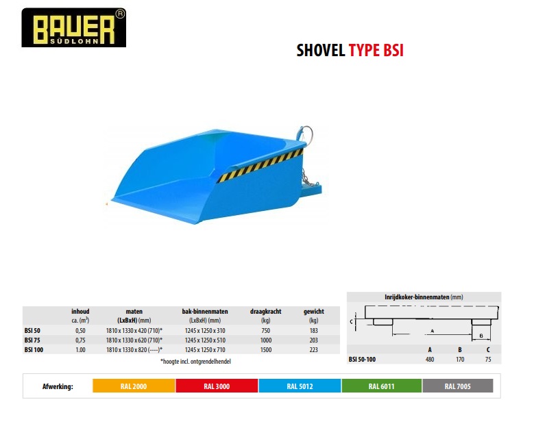 Shovel BSI 75 RAL 5012