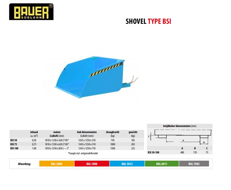 Shovel BSI 100 RAL 5012