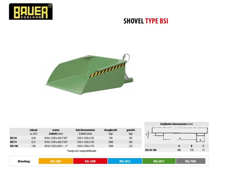 Shovel BSI 75 RAL 6011