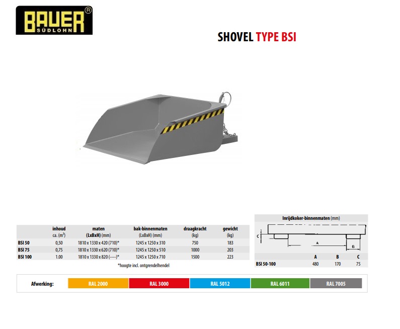 Shovel BSI 75 RAL 7005