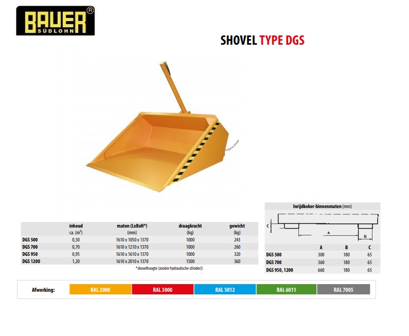 Shovel DGS 950 RAL 2000