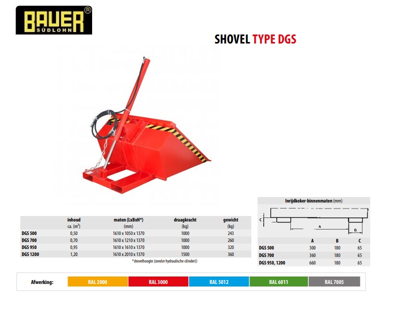 Shovel DGS 500 RAL 3000