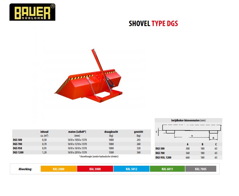 Shovel DGS 1200 RAL 3000