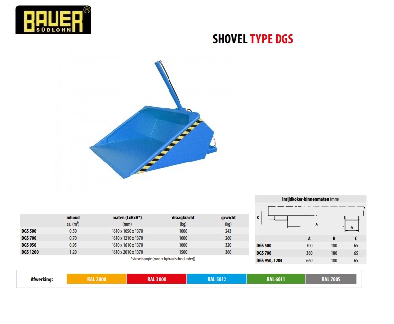 Shovel DGS 700 RAL 5012