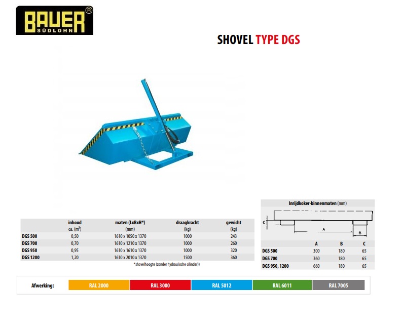 Shovel DGS 1200 RAL 5012